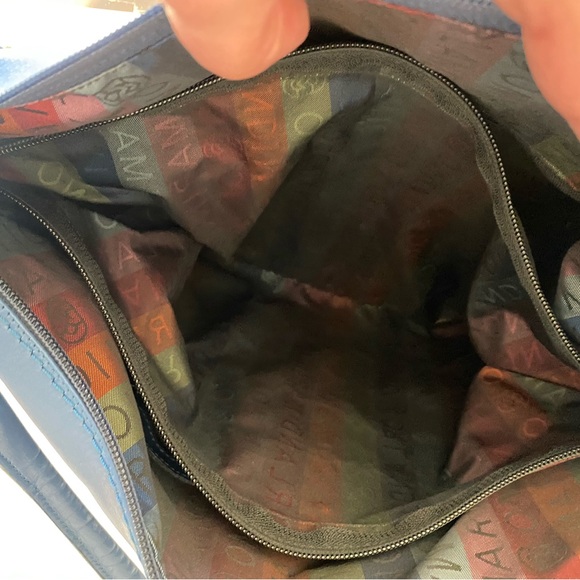 Marino Orlandi Blue Tote Bag with Gold Accents - Picture 15 of 16